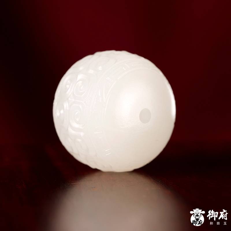 新疆和田玉原毛孔皮白玉籽玉仿古配饰 桶珠 14.7克 实拍图3