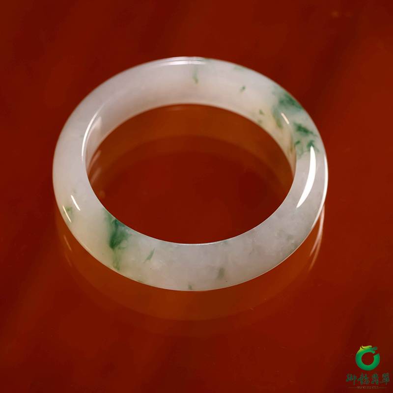 缅甸天然A货冰糯种飘花 手镯 内径57mm