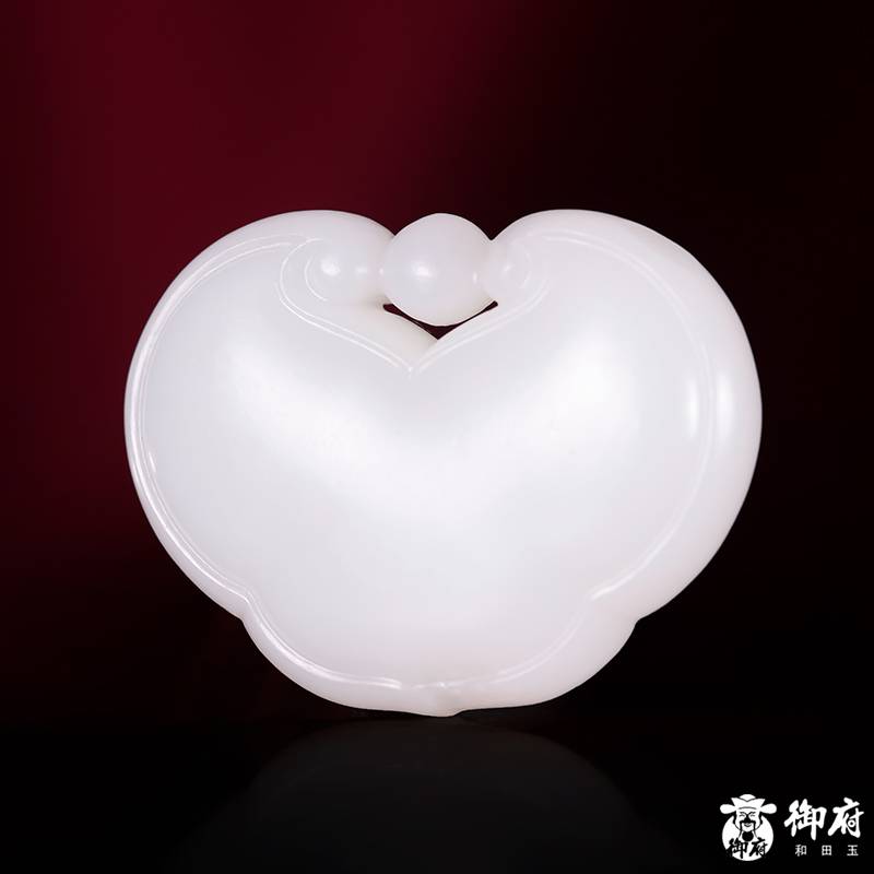 新疆和田玉原毛孔皮白玉籽玉 平安锁 27.5克